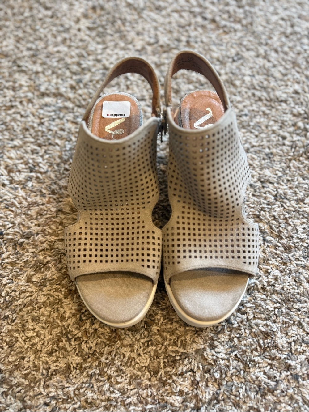 Very G Buckle Wedge Sandals